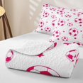 thumbnail image 4 of Homewish Pink White Soccer Star Pattern Quilt King, Cute Sport King Coverlet Set for Girls and Boys, 3-Piece, 1 Comforter and 2 Pillowcases, 4 of 7