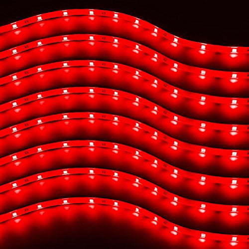 Red 2pcs 30CM 15SMD Car Strip Under Light Neon Footwell Flexible Waterproof SODIAL R