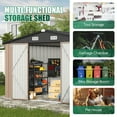 thumbnail image 2 of Clouddwell 10x12 ft. Metal Storage Shed, Waterproof Steel Garden Shed with Lock, Brown, 2 of 9