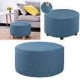 thumbnail image 2 of Ottoman covers Ottoman Covers Round Ottoman Cover Folding Stool Covers Stretch Cover for Footrest Ottoman Blue, 2 of 7