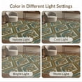 thumbnail image 7 of ODIKA 2'x3' Washable Accent Rug Pet Friendly, Bedside Mat Tropical Jungle With Vintage Striped Geometric Trim Snake Boho Refined for Bedroom, Nursery, RV, 7 of 7