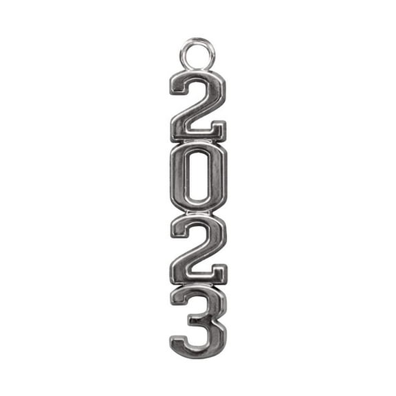 Endea Graduation Silver Stacked Tassel Date Charm Year 2023