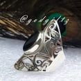 thumbnail image 4 of Black Onyx Sterling Silver Ring: Handmade Oval Statement Jewelry, 4 of 10