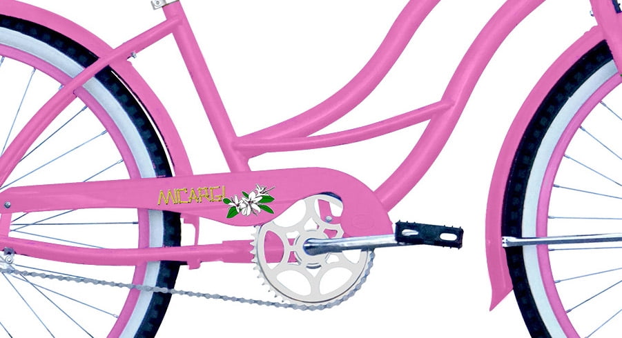 WonderWheels 26" Beach Cruiser Coaster Brake Stainless Steel Spokes One Piece Crank Alloy Pink Rims 36H W/ Fenders - Pink