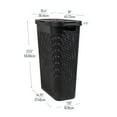 thumbnail image 3 of Mind Reader 40L Slim Laundry Hamper, Clothes Basket, Lid, Wicker Design, Plastic, 18"L x 10.4"W x 23.5"H, Set of 3, Black, 3 of 5