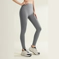 thumbnail image 2 of Uaswgudfs Women's Mesh-Enhanced Yoga Leggings - High-Waisted Stretch Workout Pants for Gym, Athletic Mobility & Breathable Support Gray L, 2 of 6