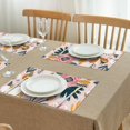 thumbnail image 3 of Wrinkle Free Botanical Bloom Table Mats with Butterfly and Bee Print, Heat Resistant Flax Material for Summer Country Farmhouse Dining Room Decor, Set of 4, 3 of 6