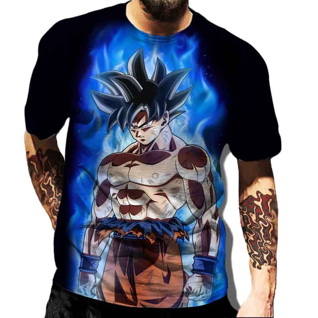 Camiseta con estampado 3d de Dragon Ball para hombre, camiseta informal de manga corta con cuello redondo 6xl, ropa de calle, Top holgado de animación 2XL heqiyong CONDUJO