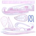 thumbnail image 2 of 10 Piezas de Reg Métrica Francesa, Herramientas de Costura de Plástico, Reg de Medida para Coser Suministros de Costura, 10 Esti Sunnimix Regla de curva francesa, 2 of 8