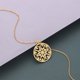 thumbnail image 3 of Zhuge Colgante de collar hecho a mano, pequeño colgante de estambre de flor circular hueco fresco (oro), 3 of 3