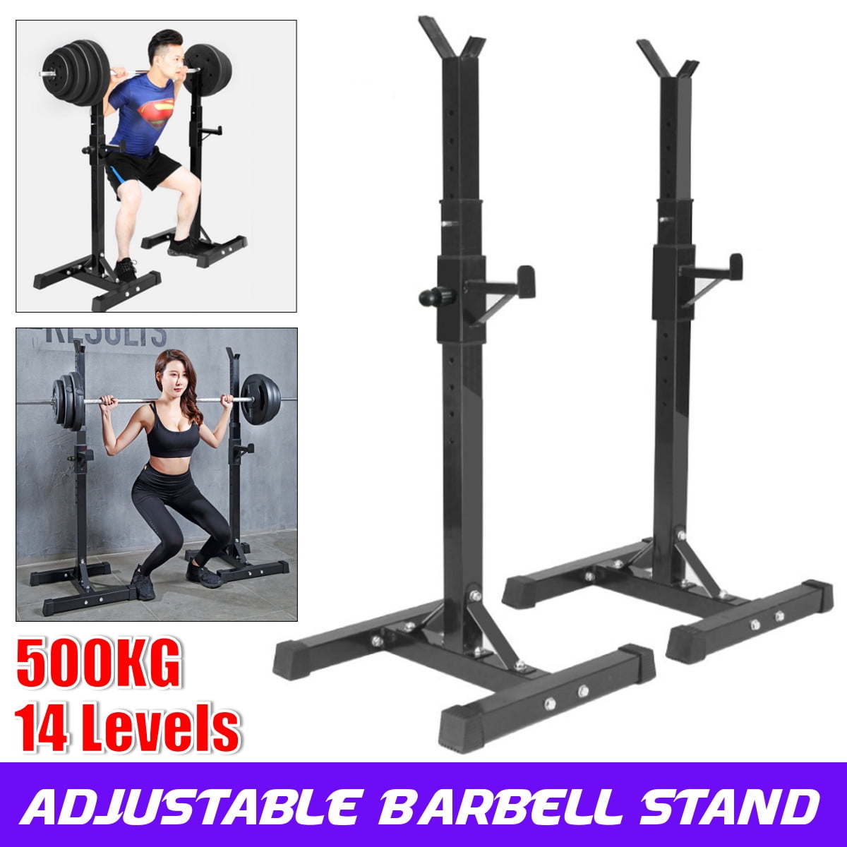Lifting Stands Squat Racks Weight Adjustable Barbell Home Gym Equipment Portable
