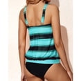 thumbnail image 4 of Summer Savings Clearance Dezsed Women's Floral Two Piece Flyaway Tankini Swimsuit Sport Swimwear Tankini Top with Bikini Bottom Bathing Suits, 4 of 7