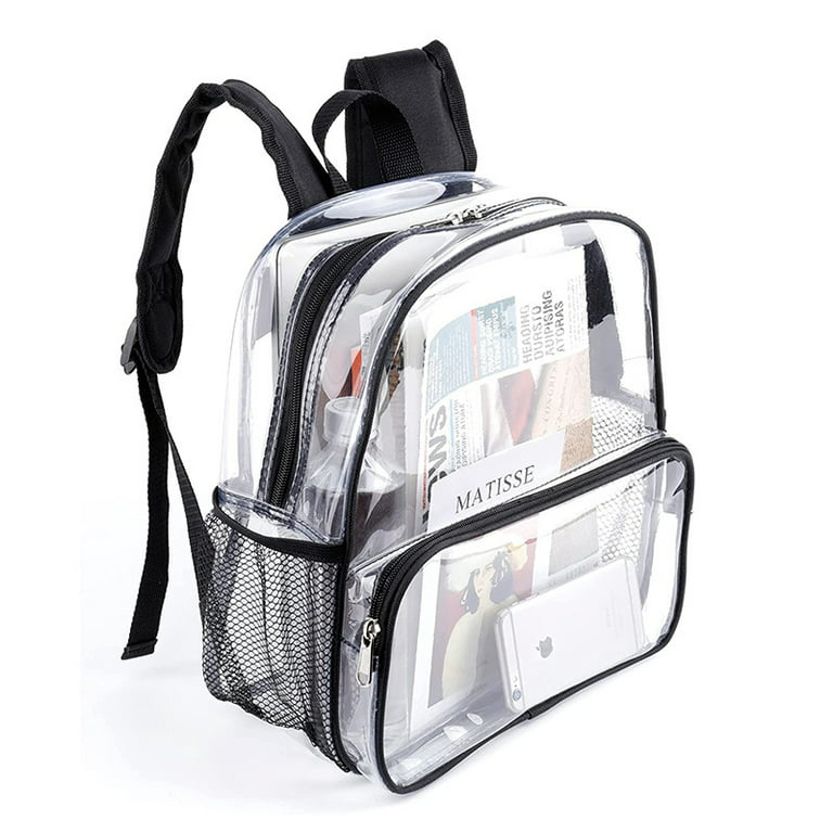 Clear Mini Backpack Stadium Approved 12x12x6 Small Transparent Backpacks  Plastic See Through Bag for Work Festival Security Travel