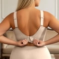 thumbnail image 4 of Alun Comfortable and Wide Shoulder Strap Bras for Women Breathable Lace Splicing V-Neck Wireless Seamless Bralette Solid Color Simple Stylish for Large Everyday Wear Beige XXXL, 4 of 6