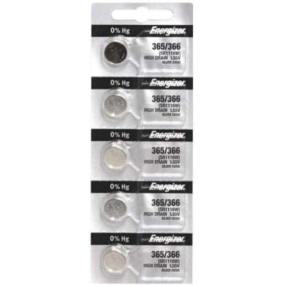 100X Energizer 365/366 Battery SilverOxide Watch Button High-Drain 1.55V SR1116W