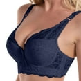 thumbnail image 1 of AWZXDE Women Plus Size Lace Bra Thin Cup Adjustable Comfort Underwire Bra For Support And Shaping Blue, 1 of 5
