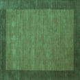 thumbnail image 1 of Ahgly Company Machine Washable Indoor Square Abstract Turquoise Blue Contemporary Area Rugs, 3' Square, 1 of 4