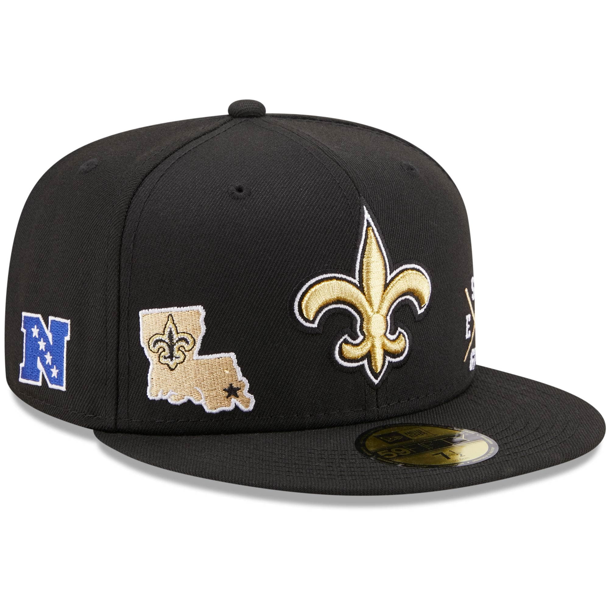 New Orleans Saints New Era Multi 59FIFTY Fitted Hat - Black
