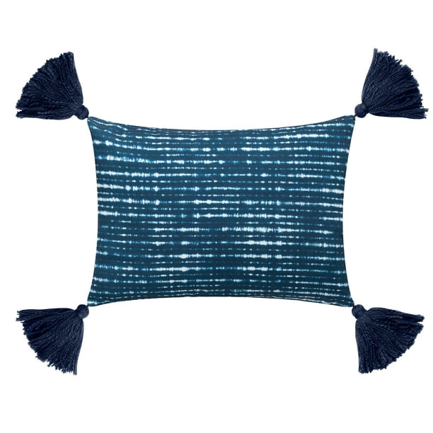 Better Homes & Gardens Feather Filled Shibori Stripe Tassel Decorative