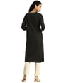 thumbnail image 3 of eloria Women's Fashion Round Neck Neck Design Indian Stylish Solid Kurti Dress, 3 of 5