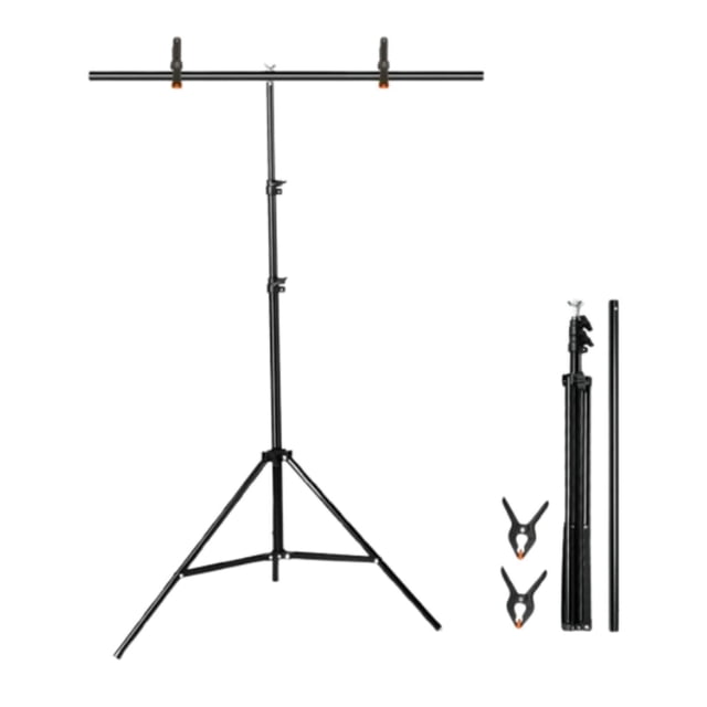 Soporte de fondo Marco de fondo resistente con 2 abrazaderas Soporte de fondo de aleación de aluminio Equipo de fotografía para decoración