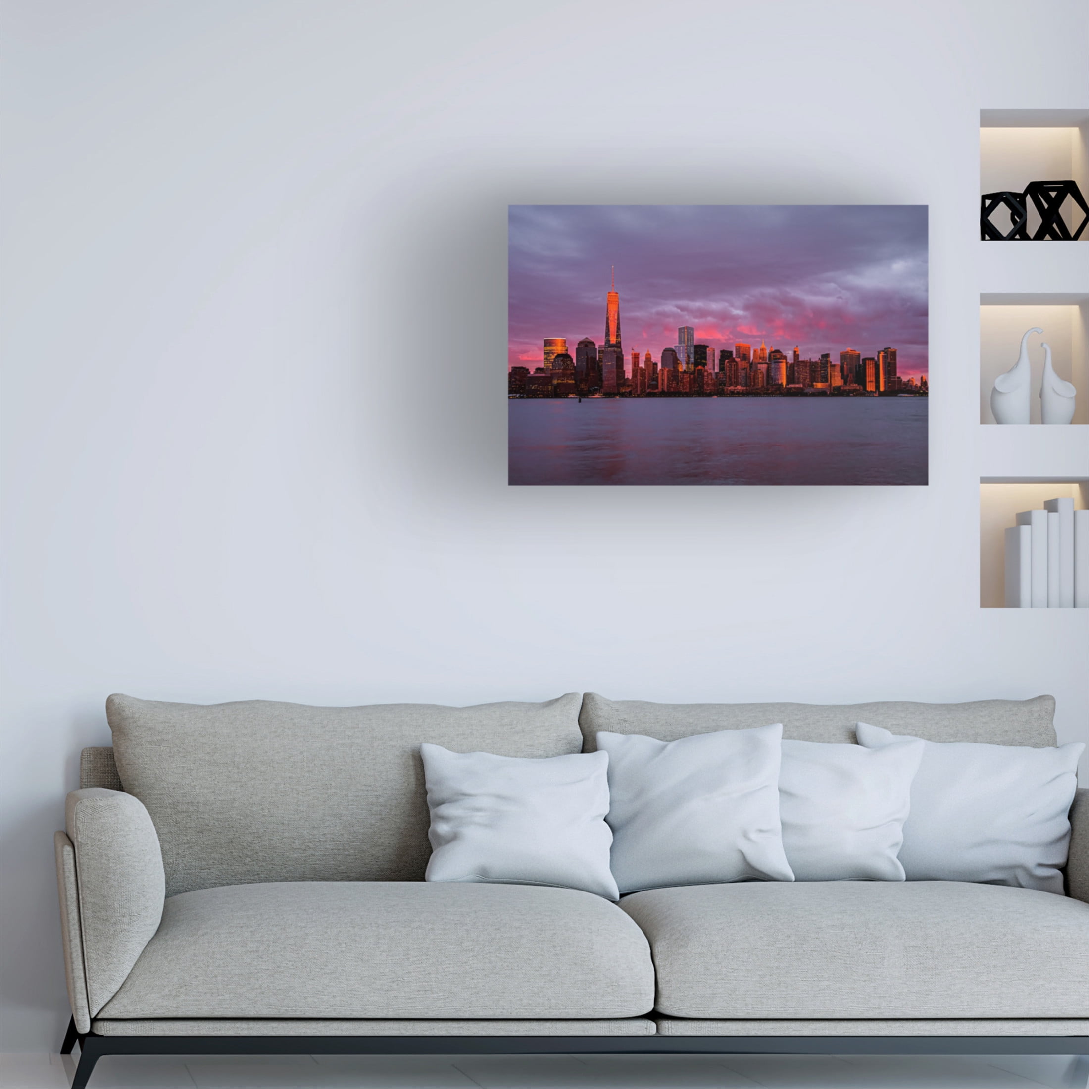 Trademark Fine Art Bing Yu New York City Sunset Canvas Wall Art