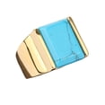 thumbnail image 1 of Anillo de Acero de titanio Minnieouse Rectangular Joyería artificial Acero Moda Dedo Onyxes Personalidad Lujo Turquesa Oro, 1 of 6