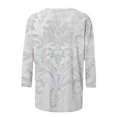 thumbnail image 6 of HongQid Womens Casual 3/4 Sleeve T-Shirt Round Neck Cute Tops Loose Fit Basic Tees Blouses Vintage Floral Print Blouse Soft Lightweight Shirts Loose Hem Fashion Top For Spring Summer Outfits, 6 of 6