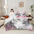 thumbnail image 4 of Castle Fairy Japanese Style Queen Comforter Set,Floral Sakura Bedding Comforter Set, 4 of 8