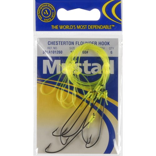 Mustad 60 Lb. Chesterton Flounder Hook, Size 10, 6 Pack