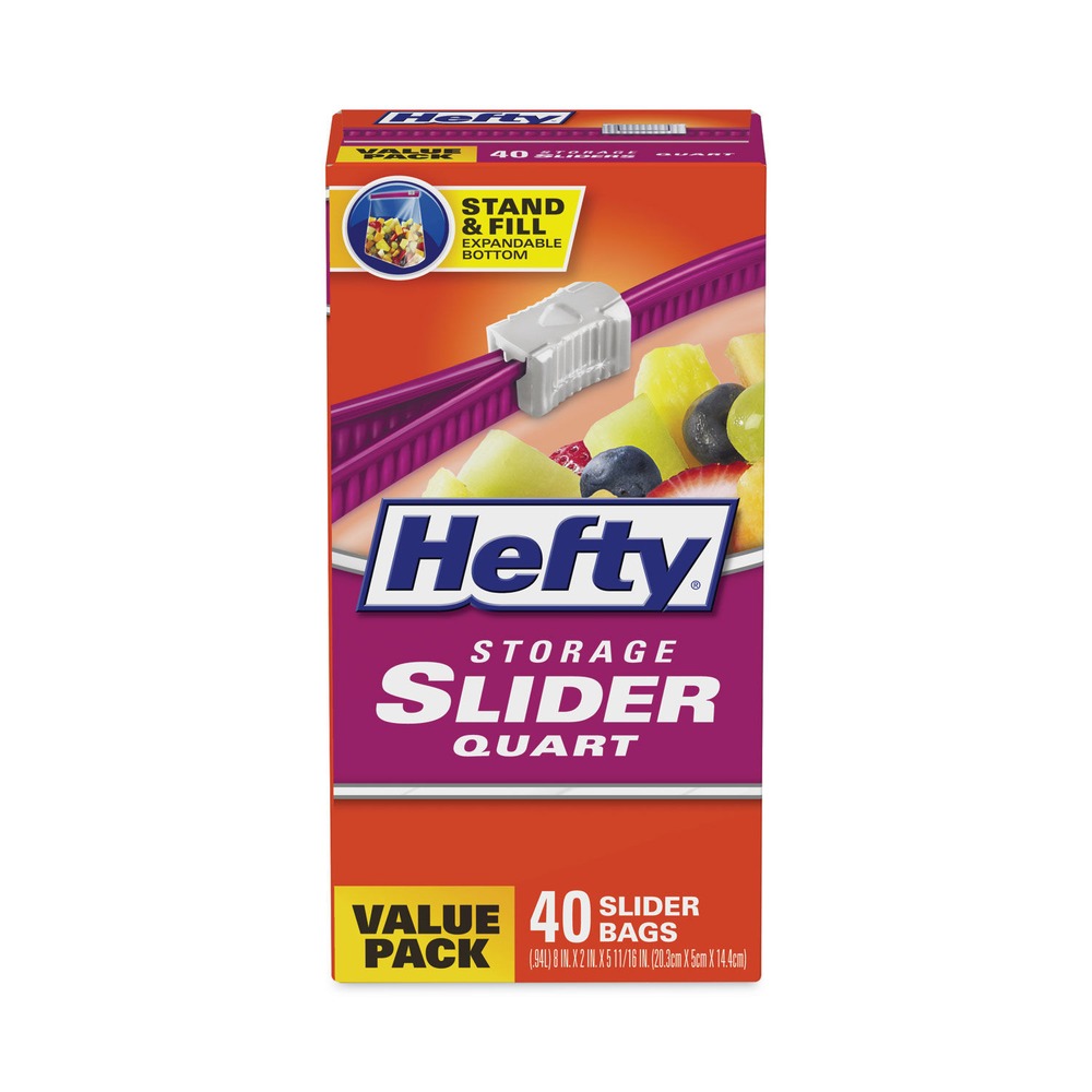 Hefty 00R88075 1 qt. 1.5 mil. 8 in. x 7 in. Slider Bags - Clear (40/Box) - image 5 of 5