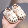 thumbnail image 6 of LIIPEE Baby Girls Sandals Kids Casual Summer Flower Embroidered Crib Shoes Fashion Hollow Out Hook And Loop First Walkers Prewalkers Footwear,9-12 Months, 6 of 9