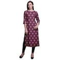 thumbnail image 1 of Bimba Kurtis Droit Imprimé pour Femmes Robe Tunique d'Été Manches 3/4, 1 of 6
