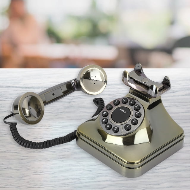 Teléfono Antiguo ANGGREK con Teclado Numérico Grande Bronce Antiguo
