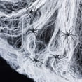 thumbnail image 1 of Ensemble de 5 Toiles d'Araignée Décoration Halloween avec 2 Araignées (Blanc), 1 of 5