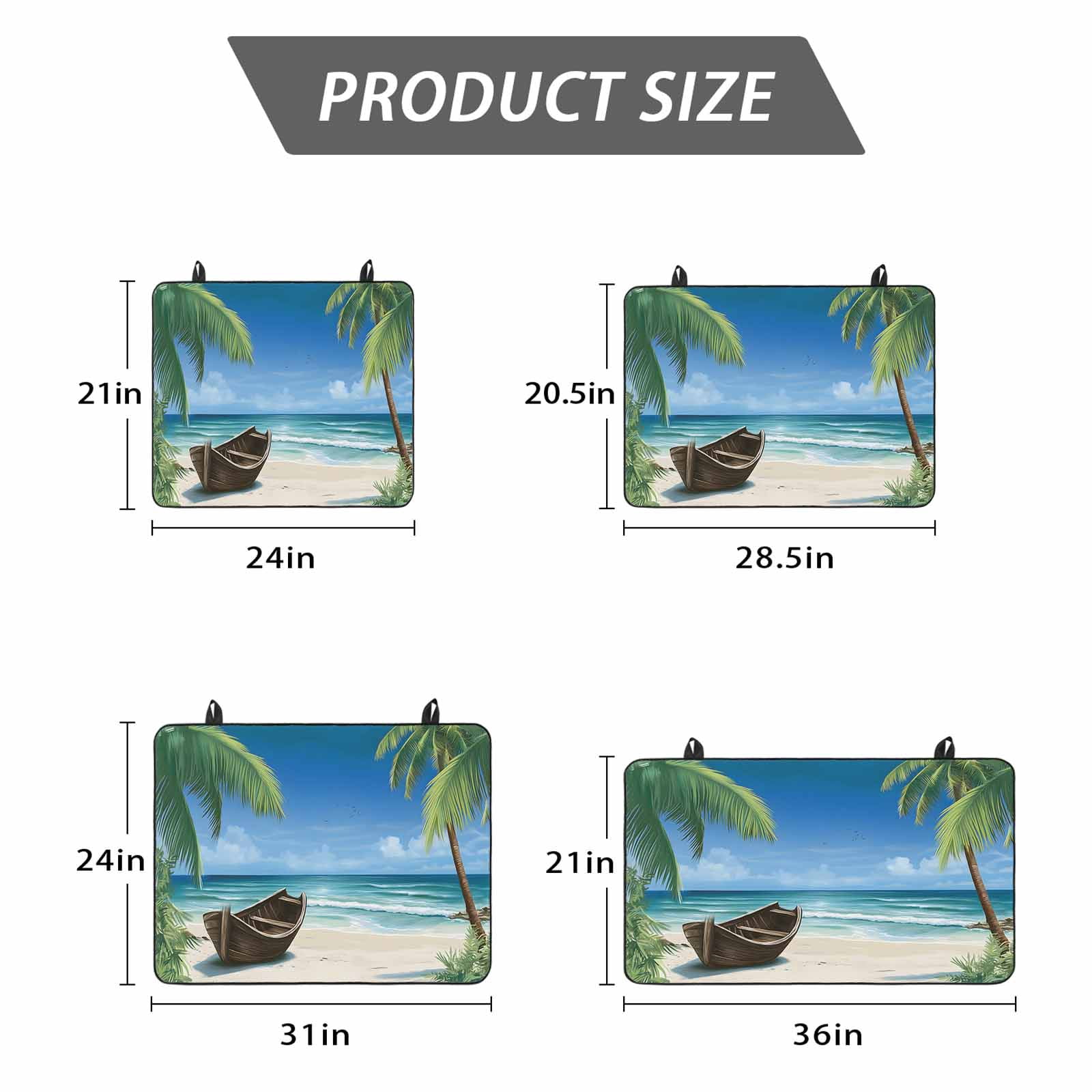 Ocean Beach Stove Top Cover for Electric Stove, Heat-proof & Non Slip Glass Top Stove Cover Protector, Blue Coastal Palm Tree Nautical Sailboat Kitchen Flat Cooktop Rubber Mat 24x21 Inches