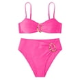 thumbnail image 4 of Bikinis for Women 2026 Fashionable Metal Buckle Adjustable Straps Top with High Waisted Bottom Two Piece Bathing Suits Woman, 4 of 4