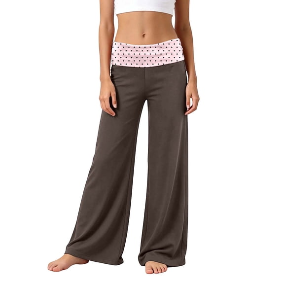 CONROSES Girls Baggy Pants Wide Leg Workout Yoga Pants for Girls Trendy Graphic Elastic Waist Drawstring Athletic Jogger Pants With Pockets