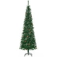 thumbnail image 1 of HOMCOM 6.5' Artificial Slim Christmas Tree Holiday Home Décor Pine Cones, 1 of 10