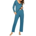 thumbnail image 5 of Avidlove Women's Pajama Set Two Piece Long Sleeve Sleepwear Soft V Neck Pj Top and Long Pants Loungwear, 5 of 7
