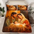 thumbnail image 2 of jejeloiu Christmas Theme Queen Sheet Set,Birth Of Jesus,Vintage Religion,4-Piece Super Cozy, 2 of 7
