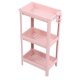 thumbnail image 4 of Estante de almacenamiento para piso de baño, estante de pie estable y duradero de múltiples capas, estantes de esquina independientes, color rosa, 3 capas, 4 of 14