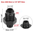 thumbnail image 3 of AN6 Macho a 1/8" NPT Macho Coche Llamarada Reductor Conexión Adaptador Negro, 3 of 6