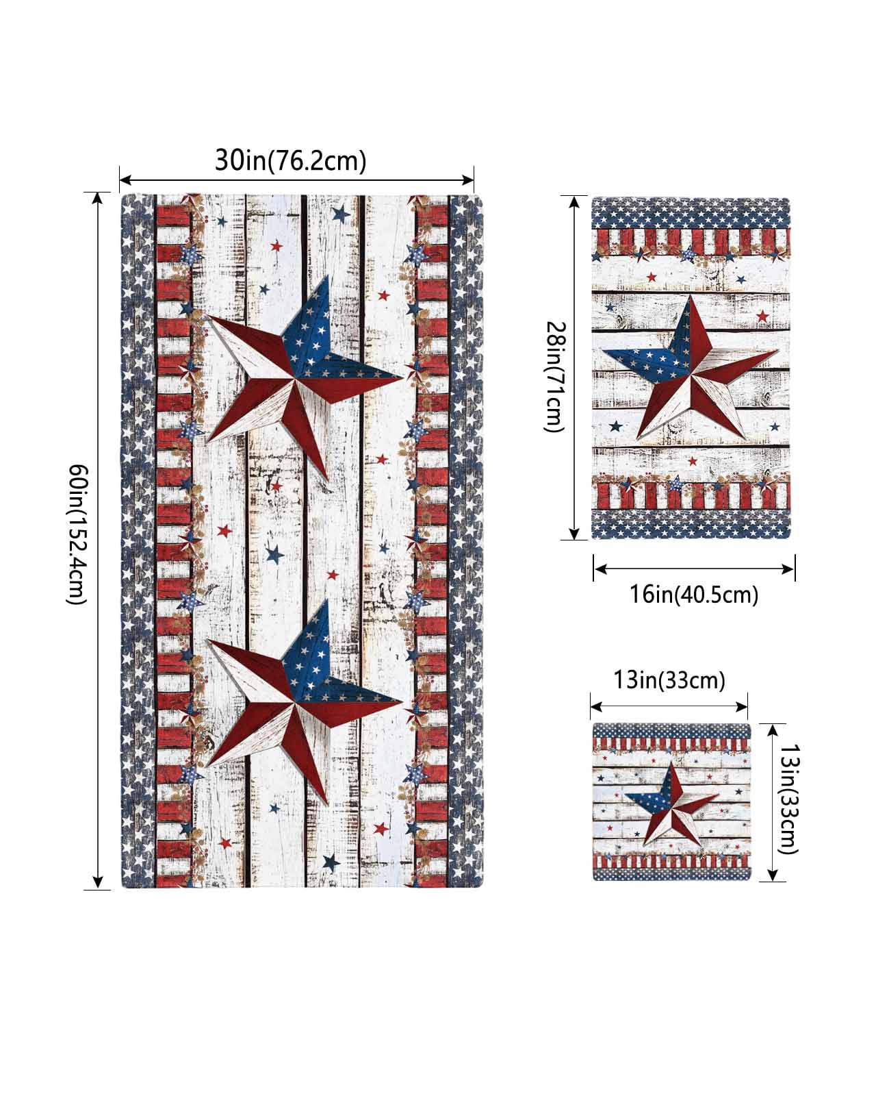 4th of July Star Towel Set of 3, Soft Microfiber Bath Towels, Hand Towel, Washcloths, Independence Day American Flag Quick-Dry Absorbent Towels for Bathroom Kitchen Hotel Beach Gym Spa