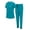 Teal, variant on Natural Uniforms Womens Essential Cool Stretch Jogger Scrub Set (X-Small, Eggplant)