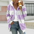 thumbnail image 5 of TQWQT Winter Coats for Women, Womens Fluffy Fleece Coat Sherpa Faux Fur Jackets with Hood Fuzzy Full Zip Hooded Sweatshirt Hoodies Outwear Purple XL, 5 of 5