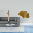 thumbnail image 2 of Escultura de figura de mujer tribal africana y hojas de ginkgo de hierro forjado, decoración de pared abstracta para dormitorio, sala de estar, oficin, 2 of 8