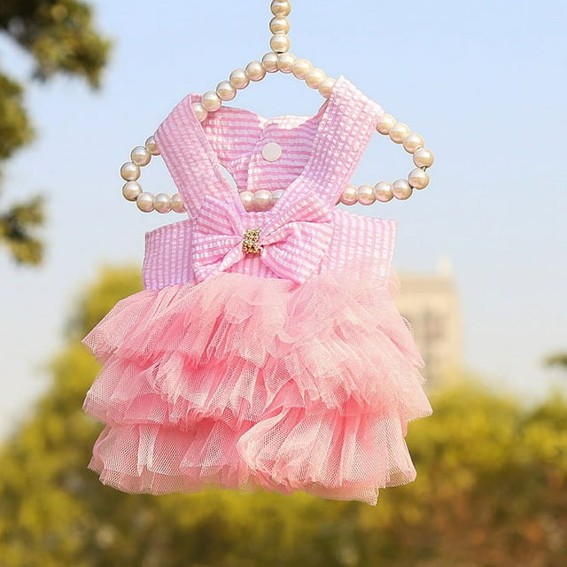 Zhuge Vestido para cachorro, bonito vestido de princesa para gato, falda para perro para perros pequeños, S, A01