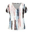 thumbnail image 6 of DeHolifer T-Shirts for Women V-Neck Novelty Printed Loose Casual Short Sleeve Blouse T-Shirts Summer Trendy Tee Tops Multicolor L, 6 of 6