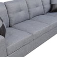 thumbnail image 6 of Hommoo Modern Linen 2-Piece Couch Living Room Sofa Set Sectional Couches and Sofas, L-Shaped Sectional Couch Sofa, Grey(No Ottoman), 6 of 7